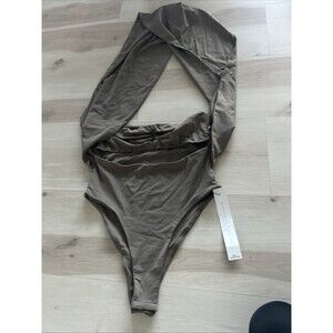 missguided Crossbody One Piece Halter Style Bathing suit Sz L